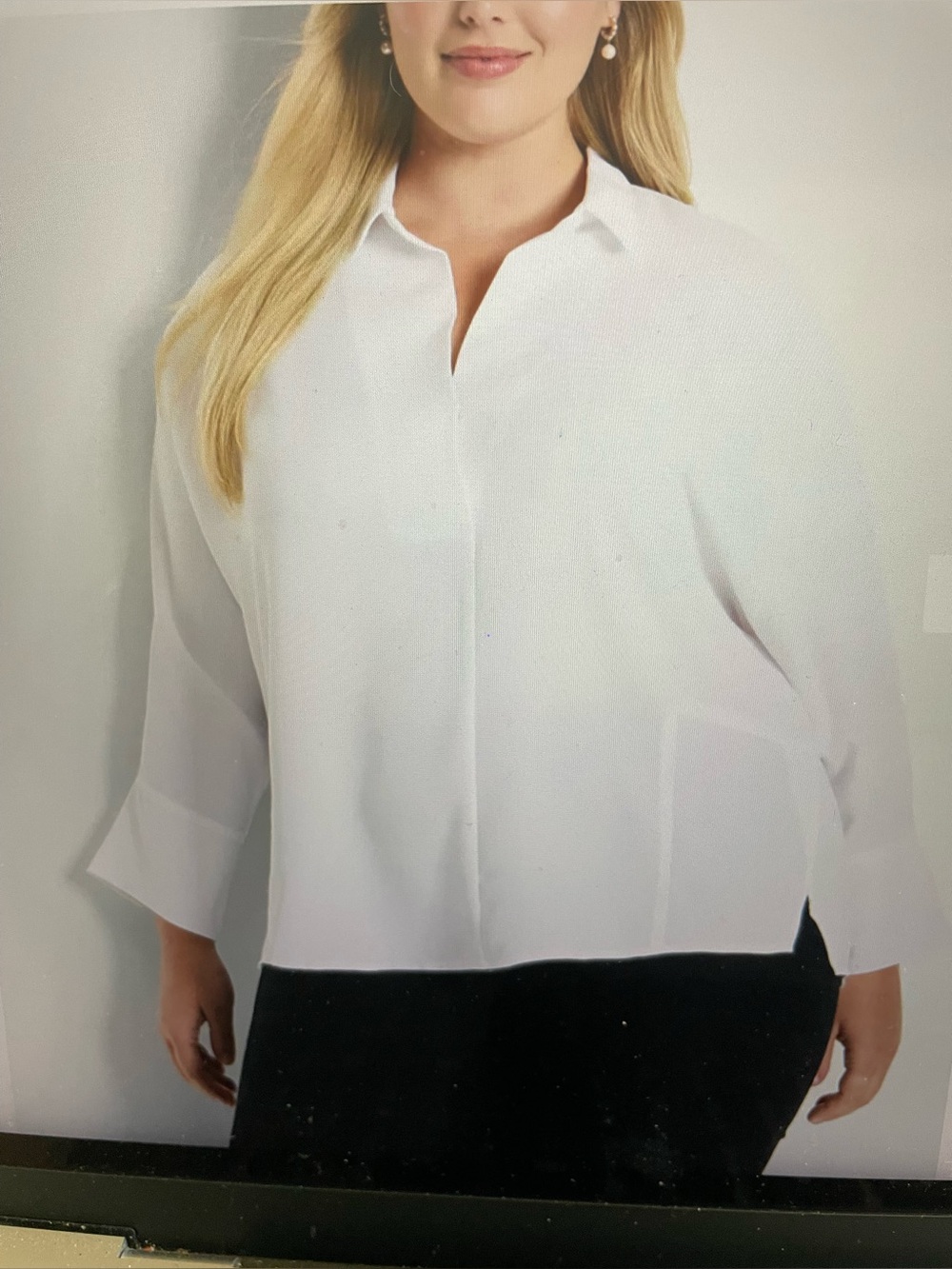 Nic Zoe Flowing Ease Classic White Collared Blouse - Elegant Everyday Top